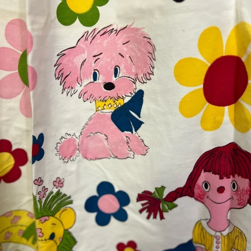 Vintage Flower Power 60s 70s Pippi Longstocking Pair Curtain Panels Sears